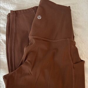 lululemon athletica Brown Leggings Align HR with Pockets Sz 8